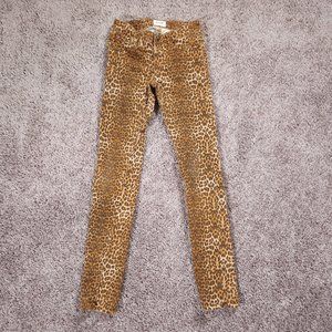 Hudson Leopard Print Leggings Girls Size 12 Kids Stretch Pockets Pants